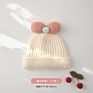 High Elastic Cartoon Bow Knot Knitted Baby Kids Cute Autumn Children Warm Beanie Hat