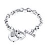 High End 18K Gold Plated Stainless Steel Jewelry Link Chain Women Zirconia Heart Charms Ot Buckle Bracelets 316