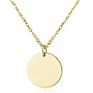 High Polished Disc round 18K Gold Engraved Stainless Steel Metal Blank Pendant Coin Necklace