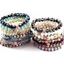 Holiday Gift Handmade Women Bracelet 10Mm Assort Crystal Glass Beads Bracelet 5 Different Pave Ball Color Elastic Charm Bracelet