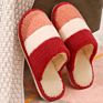Home Cotton Slippers Striped Cotton Slippers Indoor Cotton Mop Protective Slippers Plush Slippers