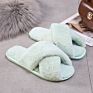 Home Slippers Shoes Ladies Cross Soft Plush Furry Female Open Toe Slides Women Warm Faux Fur Slippers