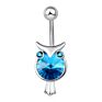 Hovanci Body Piercing Navel Rings 5 Medical Zircon Blue Owl Piercing Belly Button Body Jewelry Women Piercing Ring Dangle Navel