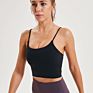 in Built Bra Short Style Sports Yoga Wear Crop Fitness Workout Women's Tank Cami Tops