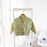 In Stock Icing Kids Knitted Sweater Autumn and V-Neck Baby Girl Buttons Cardigans with Pockets