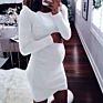 In Stock Items Solid round Neck Long Sleeve Pregnant Women Maternity Dress