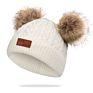 Infant Toddler Baby Knitting Woolen Hat Warm Pure Color Double Pom Pom Boys Girls Beanie Cap Kids Hats