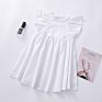 Ins Girls Dress Cotton and Linen Solid Color Flying Sleeve Skirt Baby Princess Dress Girl Dress