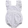 Ins Infant Toddler Ruffle Romper Fly Sleeve Sweet Princess Baby Girls Cotton Linen Rompers Infant Onesie Baby Clothes