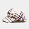 Ins Retro Classic Female Gatsby Flat Hats Autumn Plaid Newsboy Ivy Cap for Women