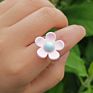 Ins Style Transparent Colorful Resin Flower Rings Statement Clear Candy Color Acrylic Daisy Flower Rings for Women Girls