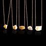 Irregular Nuggets Gold Color Natural Quartz Stone Necklace Amethysts Amazonite Lapis Quartz Pendant Necklaces
