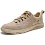 Italian Brown Leather Men Shoes Casual Sneakers for Men
