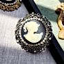 Jaenones Vintage Rhinestone Brooches Queen Head Portrait Brooch Cameo Brooch Sets