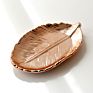 Jewelry Organizerdisplay Tray for Wedding Decorative Gold Leaf Plate Ring Earrings Necklace Organizer Ceramic Display Dish Stand
