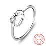 Jewelry S925 Sterling Silver Ring Love Knot Promiss Friendship High Polish Comfort Fit Band Ring Size for Women