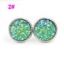 Jewelry Shining Glitter Girls Earings 12Mm Stainless Steel Women Star Color Bling Crystal Druzy Stud Earrings