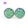 Jewelry Shining Glitter Girls Earings 12Mm Stainless Steel Women Star Color Bling Crystal Druzy Stud Earrings