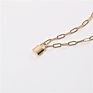 Joolim Jewelry High End 18K Gold Plated Padlock Necklace Link Chain Stainless Steel Necklace