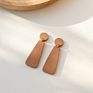 Juhu Original Stock Clay Paint Drop Earrings Simple Solid Color Design Geometric Acrylic Party Girl Jewelry