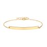 Jujie Engraved Name Flat Bar Stainless Steel Gold Color Bangle Cuff Bracelet for Women