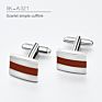 Kaidvll Cufflinks Luxury White Stripe Rectangle Cufflink Crown Crystal Novelty Cufflink for Mens