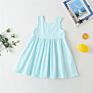 Kids Fall Wear Manufacturers Eco-Friendly Solid Color 95% Cotton Daily Life Dress for Girl