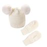 Kids Hats and Mittens Set Unisex Baby Beanie Hats Gloves Set Knit Soft Beanie and Mittens