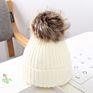 Kids Warm Embroidered Knitted Beanie Cap with Pom Pom