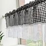 Kitchen Coffee Shop Curtain Wear-Pole Small Lattice Lace Short Curtain