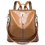 Korean Vegan Pu Leather Ladies Shoulder Bag anti Thief Backpack Bag Womens