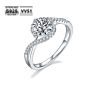 Krkc Solitaire Cluster Heart Wedding Bands 1/2 1 Ct 925 Sterling Silver Vvs1 Diamond Moissanite Engagement Rings for Women