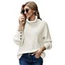 Ladies Autumn Turtleneck Solid Color Warm Loose Knitted Pullover Women's Sweaters