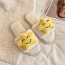 Ladies House Plush Slippers Anti-Slip Warm Flat Soft-Soled Slippers for Women