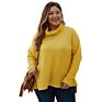 Ladies Super Size Long Sleeve Turndown Collar Loose Casual Plain Colors Office Blouses Clothes for Women