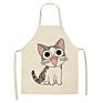 Latest Promotion Price Design Reusable Cute Cartoon Cat Print Kitchen Non-Waterproof Apron