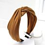 Latest Wide Twist Knotted Wide Fabric Headband Solid Color Wrap Hairband Design