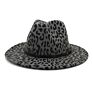 Leopard Jazz Wool Felt Fedora Hats Vintage Women Panama Hat