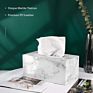 Lewondr Rectangular Pu Leather Tissue Box Cover Holder for For Countertop Bedroom Bathroom Car Office