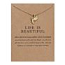 Little Cat Bird Gold Plated Cute Young Leafs Sun Pendant Girls Wish Card Necklace Jewelry