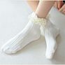 Lolita White Beige Girl Lace Ruffle Socks Frilly Cotton Ankle Socks