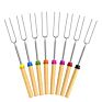 Long Bbq Barbecue Stainless Steel Corn Stick Telescopic Campfire Extendable Meat Handler Fork Roasting Sticks