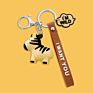 Lovely Cartoon Zebra Key Chain Colorful Soft Resin Cute Animals Keychains for Women Girls Car Key Ring Bag Pendant Jewelry Gift