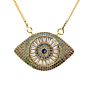 Ls-D1538 Rainbow Evil Eyes Pendant Necklace Gold Color Copper Cz Chain Choker Necklace for Women Girls