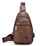 Luxury Pu Leather Chest Backpack Crossbody Sling Bag for Men