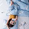 Luxury Simple Quilt Cover Bedding Set 100% Cotton Twill Small Fresh Double Bed 4 Pcs Bed Sheet Set