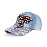 bling denim baseball cap