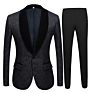 Mens Big Shawl Lapel 3 Pieces Set Pink Red Blue White Black Wedding Groom Suits Jacquard Banquet Tuxedo