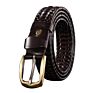 Mens Brown Leather Braided Belt