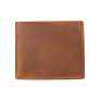 Mens Crazy Horse Leather Bifold Cowhide Leather Rfid Wallet for Men